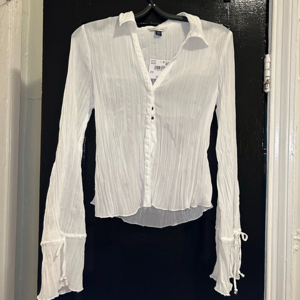 Mesh Ruffle Shirt - Picture 3 of 7